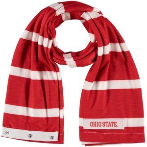 Ohio State Buckeyes Spirit Red/White Striped Women's Scarf Snap Closure